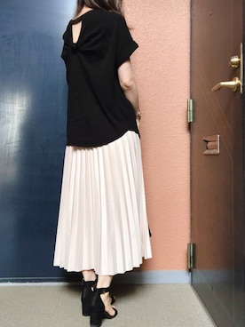 「GRL（グレイル）のプリーツスカート（スカート）」を使った、tokoさん（レディース・161cm）の秋コーディネート