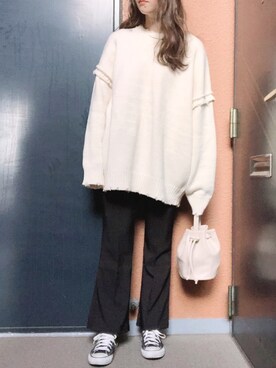 「CONVERSE（コンバース）のconverse（コンバース） ALL STAR OX（オールスターOX）（スニーカー）」を使った、tokoさん（レディース・161cm）の冬コーディネート