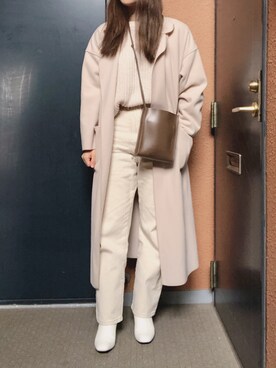 「GRL（グレイル）のリバーロングコート（その他アウター）」を使った、tokoさん（レディース・161cm）の冬コーディネート