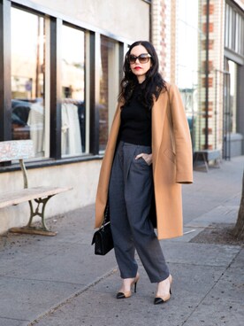 「working style」｜「アイテム（チェスターコート）」を使った、lisavmさん（レディース・157cm）の冬コーディネート