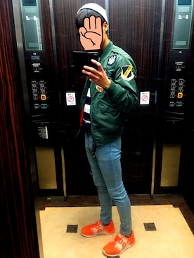 「アビレックス」｜りみっくすさん（メンズ・177cm・20代）の冬コーディネート