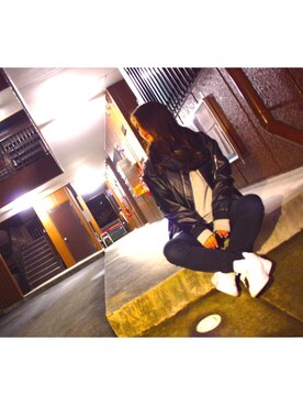 「PLAIN CLOTHING（プレーンクロージング）のアイテム（スニーカー）」を使った、mi-さん（レディース・149cm）の冬コーディネート