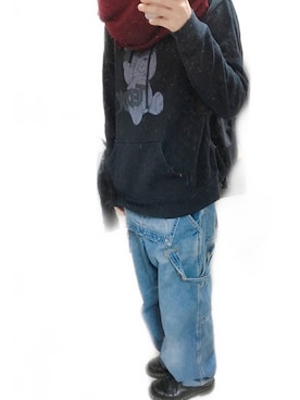 「Calvin Klein（カルバン・クライン）のアイテム（サロペット/オーバーオール）」を使った、ま。さん（レディース・167cm）の秋コーディネート