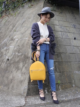 「アイテム（ピアス（両耳用））」を使った、 𝕐𝕌𝕂𝕚さん（レディース・160cm・20代）の秋コーディネート