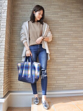 「アイテム（ピアス（両耳用））」を使った、 𝕐𝕌𝕂𝕚さん（レディース・160cm・20代）の秋コーディネート