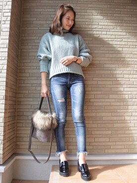 「アイテム（ピアス（両耳用））」を使った、 𝕐𝕌𝕂𝕚さん（レディース・160cm・20代）の秋コーディネート