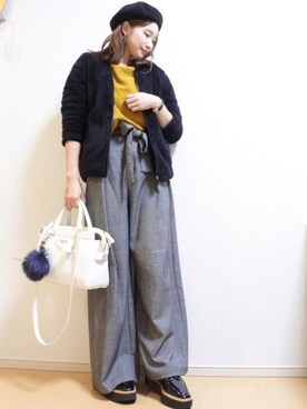 「アイテム（ピアス（両耳用））」を使った、 𝕐𝕌𝕂𝕚さん（レディース・160cm・20代）の冬コーディネート