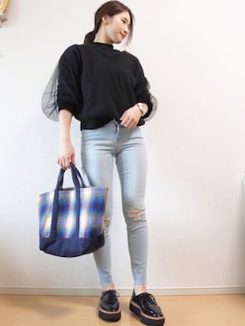 「URBAN RESEARCH（アーバンリサーチ）のアイテム（ピアス（両耳用））」を使った、 𝕐𝕌𝕂𝕚さん（レディース・160cm）の冬コーディネート