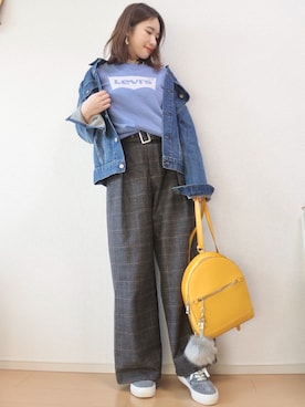 「ラメスニーカー」｜ 𝕐𝕌𝕂𝕚さん（レディース・160cm）の春コーディネート