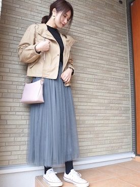 「CONVERSE（コンバース）のconverse（コンバース） ALL STAR OX（オールスターOX）（スニーカー）」を使った、 𝕐𝕌𝕂𝕚さん（レディース・160cm）の春コーディネート