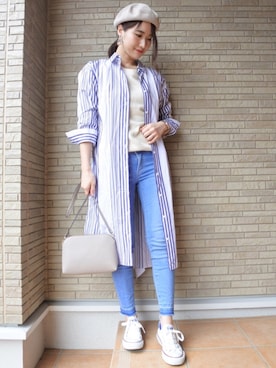 「CONVERSE（コンバース）のconverse（コンバース） ALL STAR OX（オールスターOX）（スニーカー）」を使った、 𝕐𝕌𝕂𝕚さん（レディース・160cm）の春コーディネート