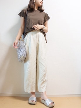 「シルバーバッグ」｜ 𝕐𝕌𝕂𝕚さん（レディース・160cm）の夏コーディネート