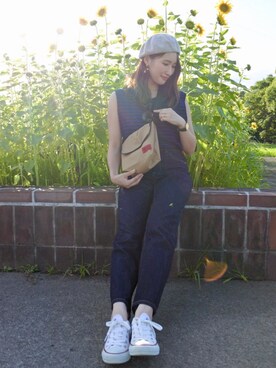 「CONVERSE（コンバース）のconverse（コンバース） ALL STAR OX（オールスターOX）（スニーカー）」を使った、 𝕐𝕌𝕂𝕚さん（レディース・160cm）の夏コーディネート