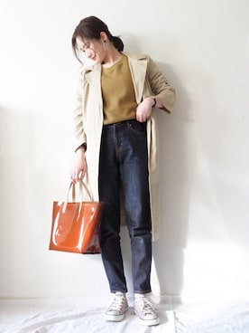「SEVENDAYS=SUNDAY（セブンデイズサンデイ）のアイテム（トレンチコート）」を使った、 𝕐𝕌𝕂𝕚さん（レディース・160cm）の春コーディネート