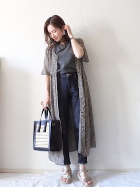 「ZOZO（ゾゾ）のスリムテーパードデニムパンツ［WOMEN］（デニムパンツ）」を使った、 𝕐𝕌𝕂𝕚さん（レディース・160cm）の春コーディネート