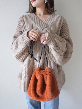 「ハイウエストストレートジーンズ」｜「アイテム（アクセサリー）」を使った、 𝕐𝕌𝕂𝕚さん（レディース・160cm）の秋コーディネート