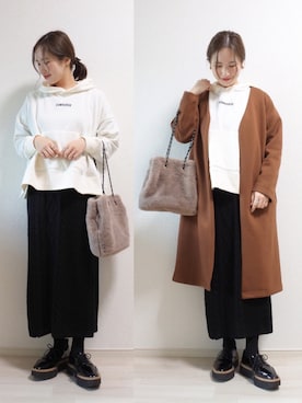 「Chaco closet」｜ 𝕐𝕌𝕂𝕚さん（レディース・160cm）の冬コーディネート