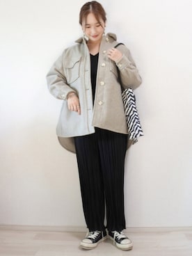 「アンポケット」｜ 𝕐𝕌𝕂𝕚さん（レディース・160cm）の秋コーディネート