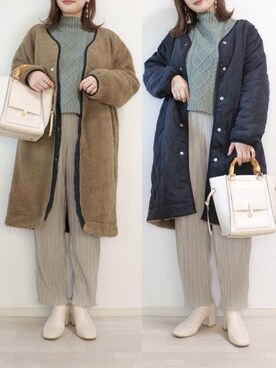 「アンポケット」｜ 𝕐𝕌𝕂𝕚さん（レディース・160cm）の秋コーディネート