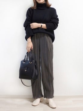 「JUNOAH（ジュノア）のアイテム」を使った、 𝕐𝕌𝕂𝕚さん（レディース・160cm）の秋コーディネート