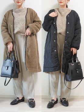 「アンポケット」｜ 𝕐𝕌𝕂𝕚さん（レディース・160cm）の冬コーディネート