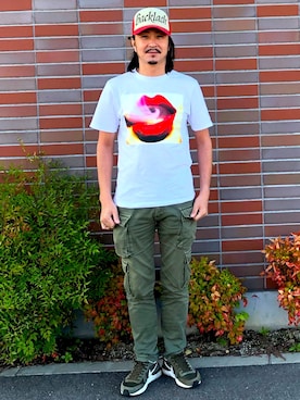 「ISAMU KATAYAMA BACKLASH（イサムカタヤマバックラッシュ）のアイテム（キャップ）」を使った、romeohさん（メンズ・168cm）の秋コーディネート