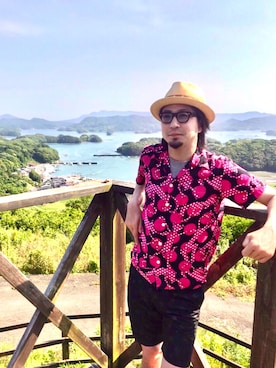 「M（エム）のアイテム（帽子）」を使った、romeohさん（メンズ・168cm）の夏コーディネート
