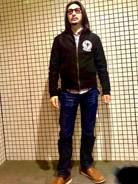 「BLUE BLUE（ブルーブルー）のアイテム（シャツ/ブラウス）」を使った、romeohさん（メンズ・168cm）の冬コーディネート