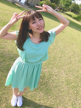 「FABIA（ファビア）のアイテム（ワンピース）」を使った、　YUMIさん（レディース・158cm）の春コーディネート
