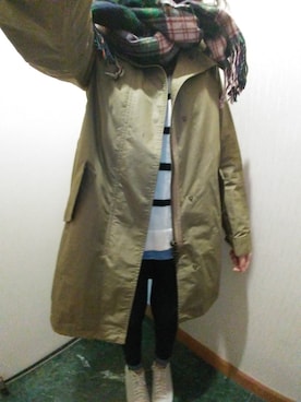 「FRED PERRY（フレッドペリー）のアイテム（ピーコート）」を使った、Gemmaさん（レディース・159cm）の冬コーディネート