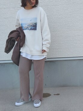 「仕事コーデ」｜「アイテム（ノーカラーコート）」を使った、こなつさん（レディース・156cm）の冬コーディネート