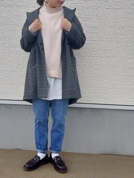 「仕事着」｜「アイテム（その他アウター）」を使った、こなつさん（レディース・156cm）の冬コーディネート