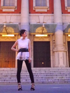 「Narcissus（ナルシス）のアイテム（デニムパンツ）」を使った、柚さん（レディース・153cm）の夏コーディネート