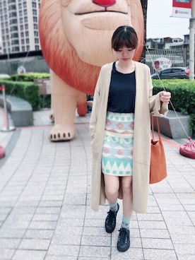 「blue」｜「アイテム（レッグウェア）」を使った、りラ🇹🇼さん（レディース・160cm）の秋コーディネート