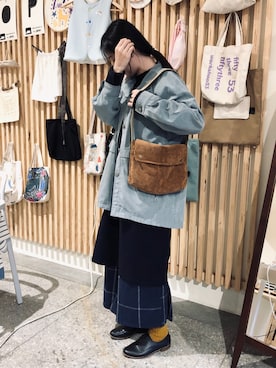 「MUJI」｜「アイテム（ワンピース/ドレス）」を使った、りラ🇹🇼さん（レディース・160cm）の冬コーディネート