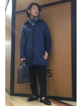 「アイテム（ビジネスバッグ、ブルー系）」を使った、中瀬さん（メンズ・166cm）の秋コーディネート