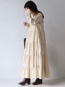 「Bab（バブ）のアイテム（ワンピース/ドレス）」を使った、Ayaさん（レディース・157cm）の秋コーディネート