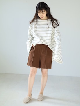 「Bab（バブ）のアイテム（パンツ）」を使った、Ayaさん（レディース・157cm）の春コーディネート