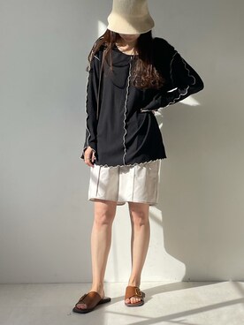 「Bab（バブ）のアイテム（サンダル）」を使った、Ayaさん（レディース・157cm）の春コーディネート