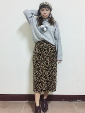 「SENSE OF PLACE by URBAN RESEAR」｜「アイテム（ハンチング/ベレー帽）」を使った、Ophéliaさん（レディース・157cm）の冬コーディネート