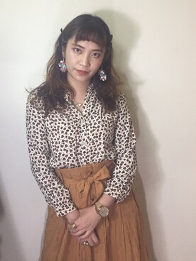 「skirt」｜「アイテム（アクセサリー）」を使った、Ophéliaさん（レディース・157cm）の冬コーディネート
