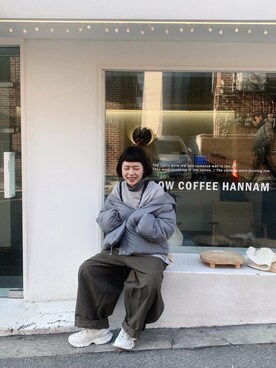 「Balanciagaのアイテム」を使った、ちちさん（レディース・162cm）の冬コーディネート
