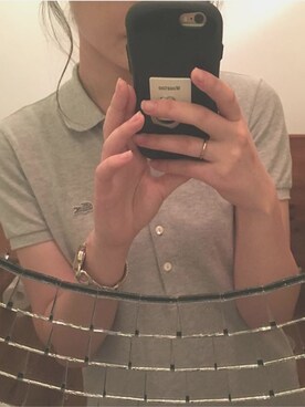 「LACOSTE」｜「アイテム（シャツワンピース）」を使った、彩乃さん（レディース・161cm）の秋コーディネート