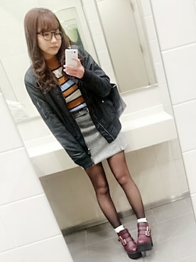 「one way（ワンウェイ）のアイテム（ブーツ）」を使った、natsuki🐰💓さん（レディース・154cm）の冬コーディネート