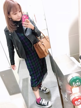 「CONVERSE（コンバース）のconverse（コンバース） ALL STAR OX（オールスターOX）（スニーカー）」を使った、natsuki🐰💓さん（レディース・154cm）の秋コーディネート