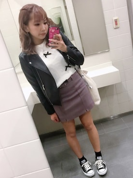 「CONVERSE（コンバース）のconverse（コンバース） ALL STAR OX（オールスターOX）（スニーカー）」を使った、natsuki🐰💓さん（レディース・154cm）の秋コーディネート