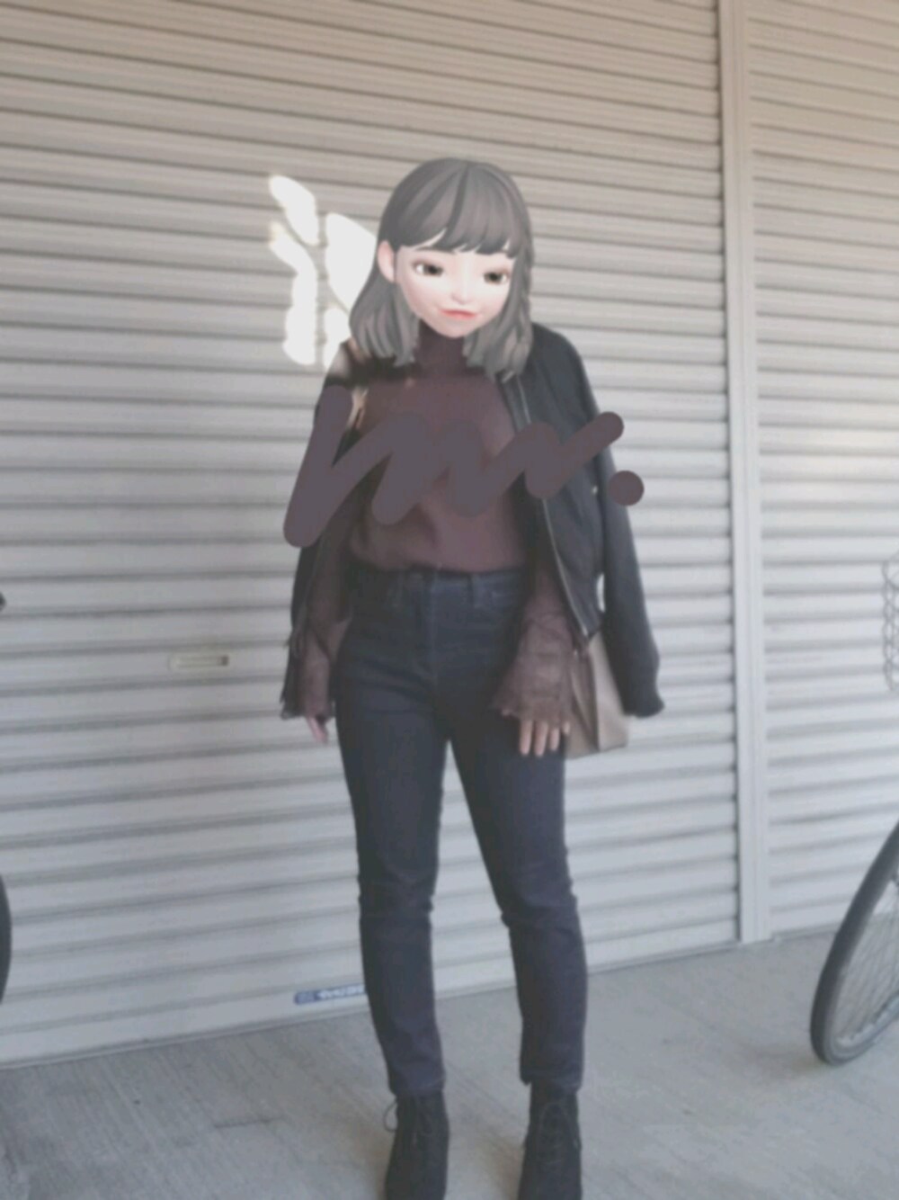 「ABC-MARTのストレッチブーツ

（ブーツ、ブラック系）」を使った、とあるひとさん（レディース・148cm）の冬コーディネートの1枚目の写真