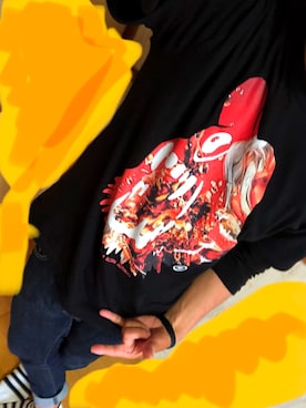 「ROLLING CRADLE（ローリングクレイドル）のアイテム（Tシャツ/カットソー）」を使った、猿神ハヌマーン。さん（メンズ・170cm）の春コーディネート