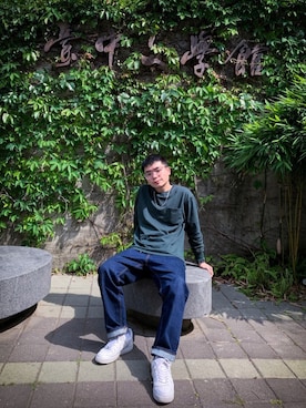 「AGILITY（アジリティー）のアイテム（パンツ）」を使った、SIMON.Lさん（メンズ・168cm）の春コーディネート