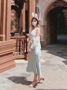 「Heather（ヘザー）のサイドスリットスケチュニックシャツ　885763（シャツ/ブラウス）」を使った、🧸E̟l̟l̟i̟e̟さん（レディース・167cm）の春コーディネート